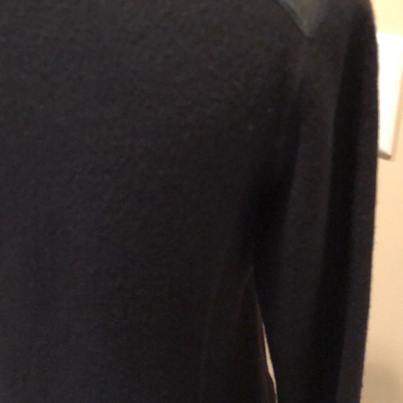 Eileen Fisher asymmetrical zip leather trim jacket - Picture 10 of 13